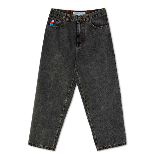 Polar skate co Polar Big Boy Jeans washed black voorkant Revert95.com