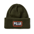 Polar skate co Polar Earthquake Merino Beanie leger groen voorkant Revert95.com