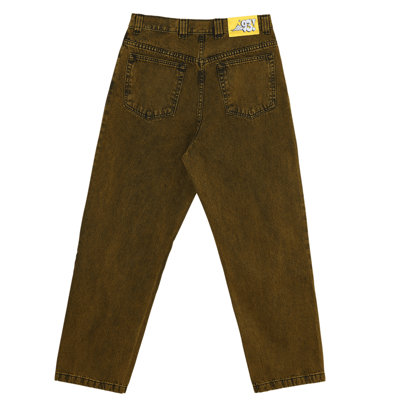 Polar '93! DENIM YELLOW BLACK skate broek achterkant product