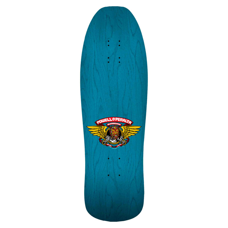 Powell Peralta Nicky Guerrero Mask Skateboard Deck Blue Shape 280 10" voorkant Revert95.com