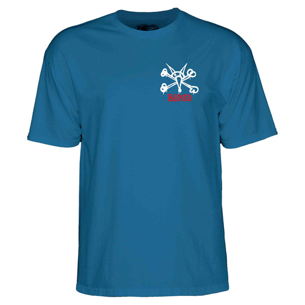 Powell Peralta Rat Bones T-Shirt slate blue voorkant Revert95.com