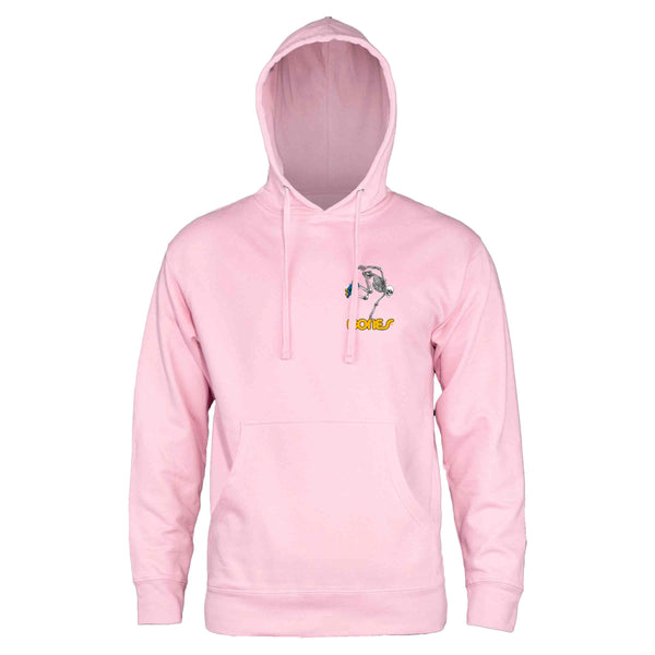 Powell Peralta Skateboard Skeleton Mid Weight Hoodie voorkant light roze Revert95.com