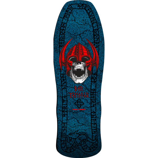 Powell Peralta Welinder Nordic Skull Skateboard Deck Blue Shape 193 achterkant