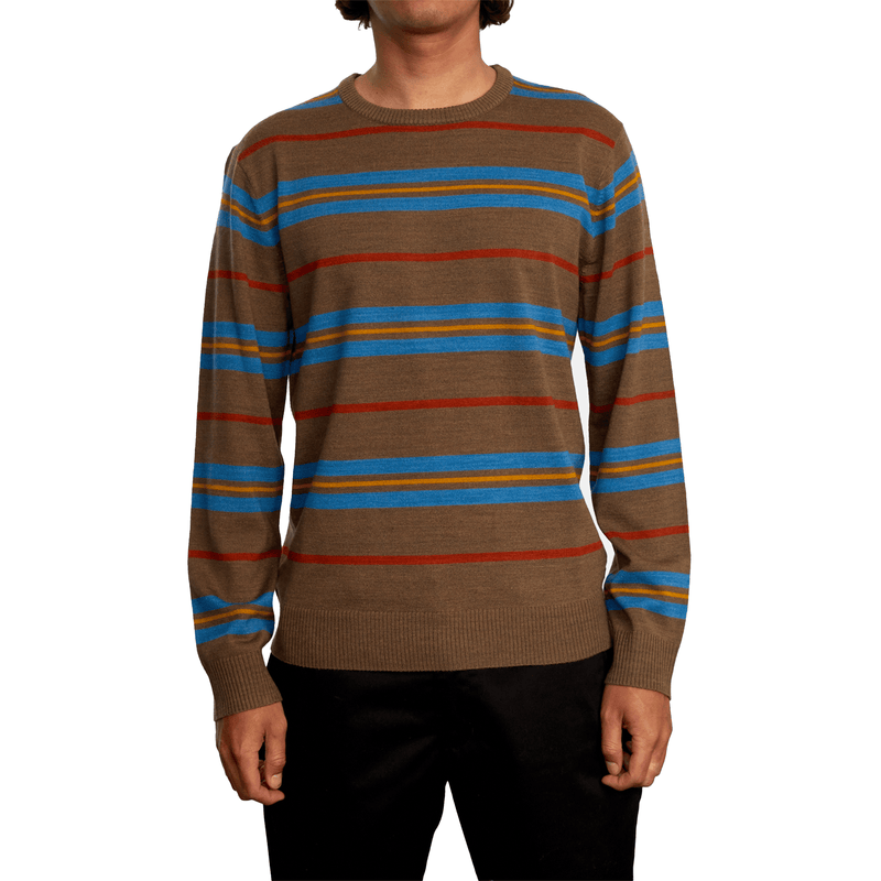 RVCA Alex stripe crewneck sweater voorkant