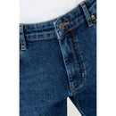 Reell Denim Lowfly 2 Retro Mid Blue jeans broek voorkant close-up Revert95.com