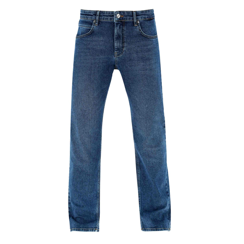 Reell Denim Lowfly 2 Retro Mid Blue jeans broek voorkant losstaand Revert95.com