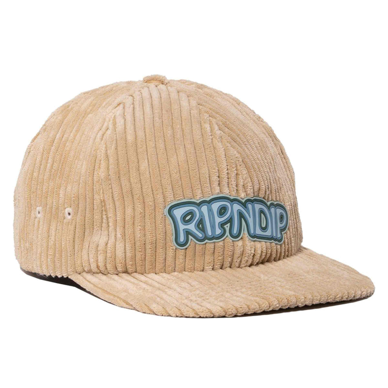 Ripndip Intertwined 6 Panel Corduroy Strapback khaki zijkant Revert95.com