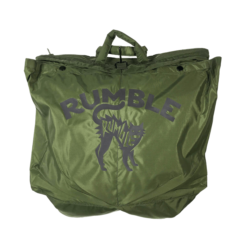 Rumble speed shop Helmen tas voorkant groen
