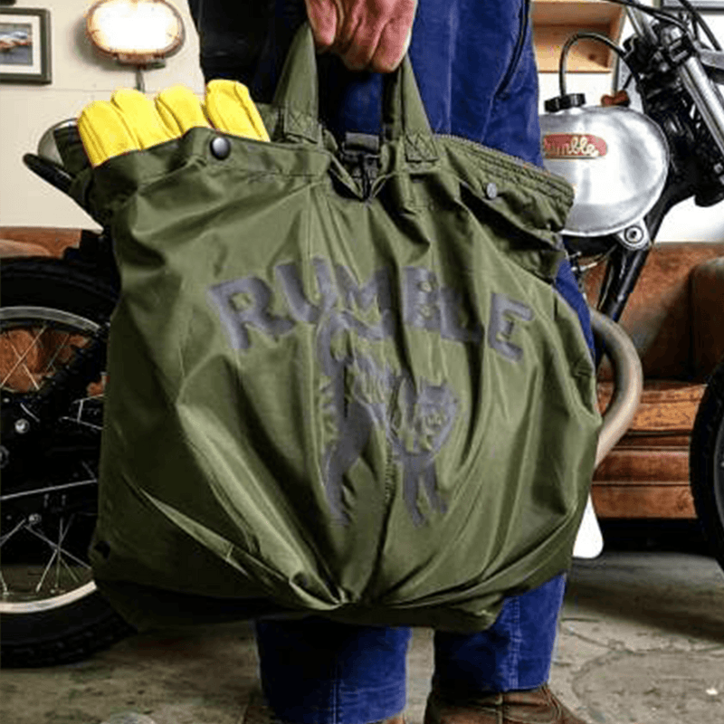 Rumble speed shop Helmen tas voorkant groen lifestyle