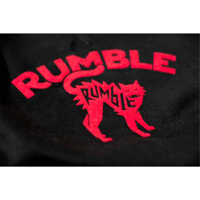 Rumble speedshop Rumble Red Cat Black varsity Sweatshirt print close-up Revert95.com