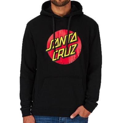 Santa Cruzz skateboards classic dot hoodie voorkant zwart lifestyle