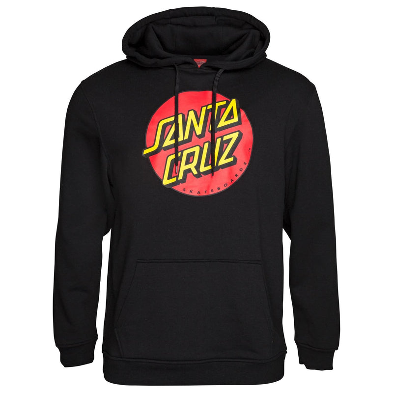 Santa Cruzz skateboards classic dot hoodie voorkant zwart product