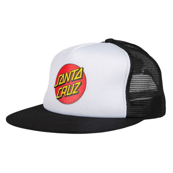 Santa Cruz skateboards classic dot mesh cap voorkant zwart wit