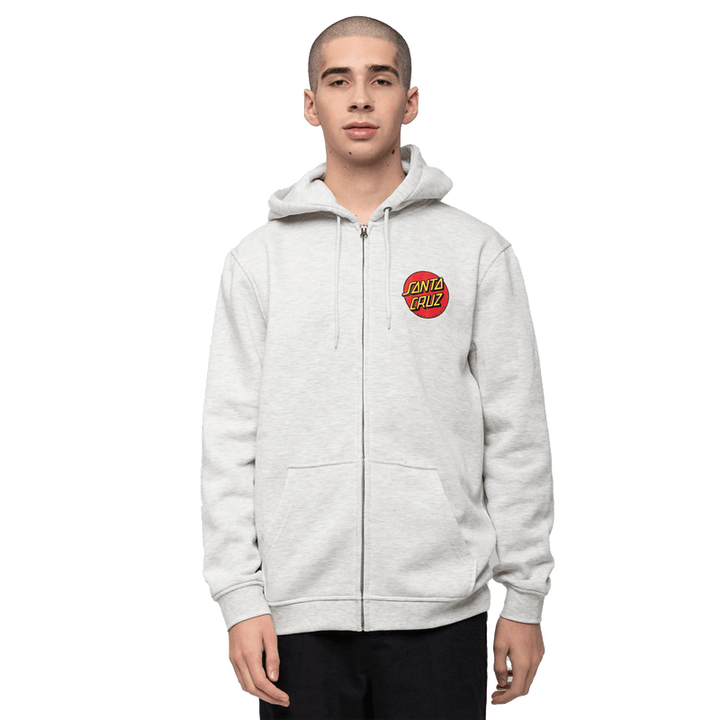 Santa Cruz skateboards classic dot zip hood voorkant athletic Heather lifestyle