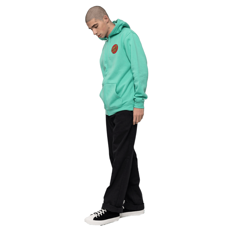 Santa Cruz skateboards classic dot zip hood zijkant jade green lifestyle