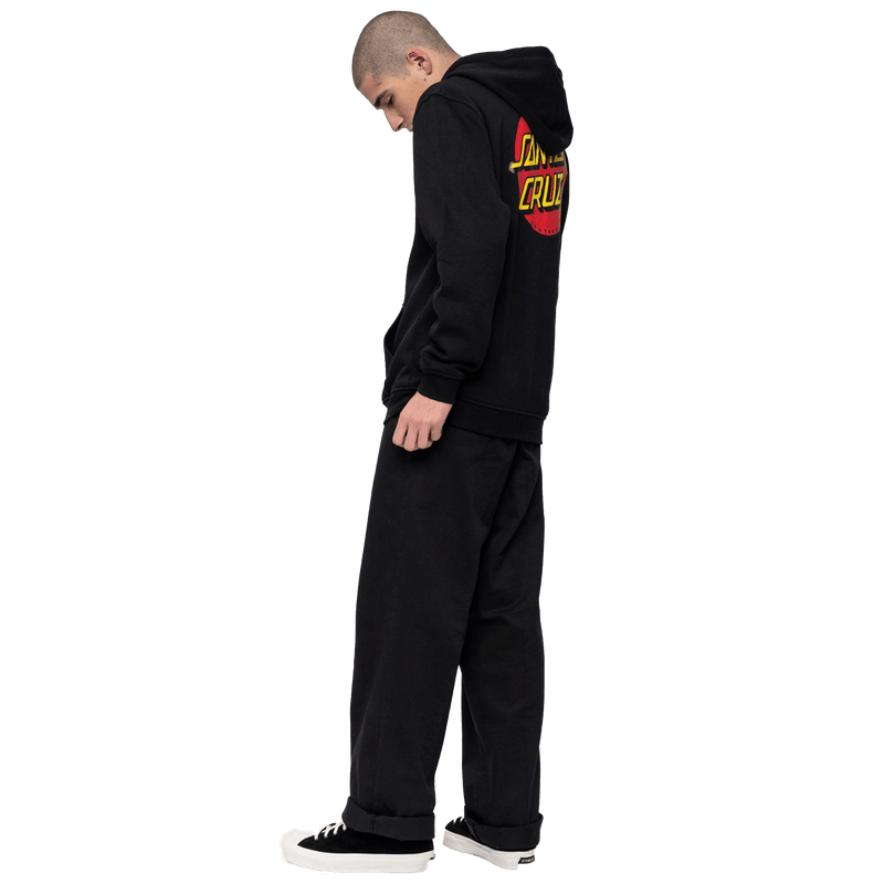 Santa Cruz skateboards classic dot zip hood zijkant black lifestyle