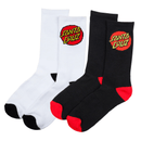 Santa Cruz skateboards clasic dot sokken 2 paar zwart en wit