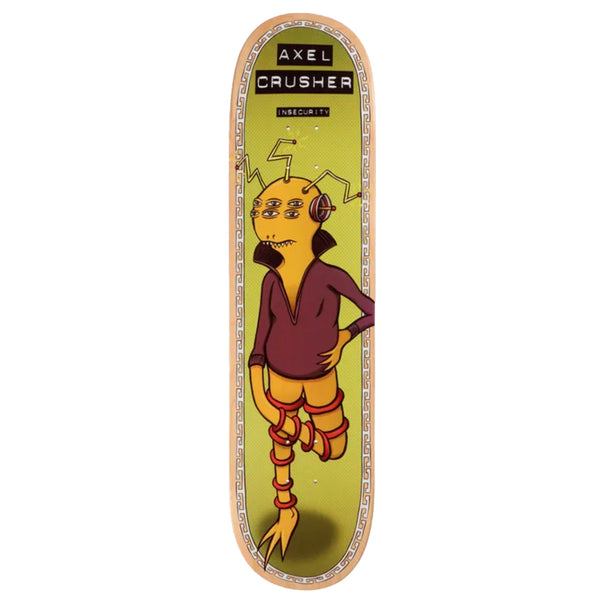 Bestel snel en gemakkelijk de Toy Machine Axel Cruysberghs Insecurity Skateboard deck 8.5" en krijg van ons een gratis sheet Jessup griptape bij alle Toy Machine decks. Je kan altijd ons bellen of langs komen bij onze skate winkel in Haarlem. Alleen Bij Revert95.com