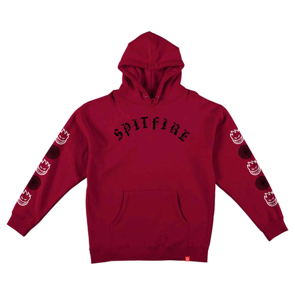 Spitfire Old E Combo Sleeve kinderkleding Hoodie marron zwart voorkant Revert95.com