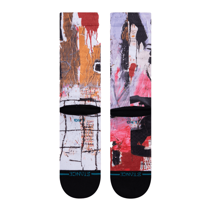 Stance Jean-Michel Basquiat UNTITLED 1982 CREW sokken achterkant plat