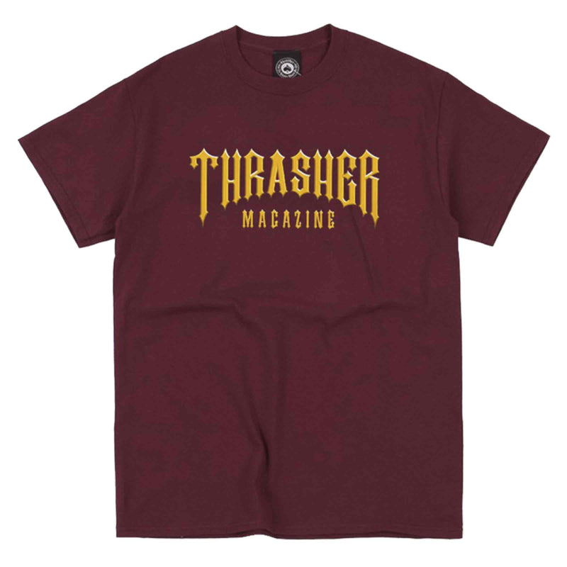 Thrasher THRASHER LOW LOW LOGO T-SHIRT MAROON red voorkant  Revert95.com