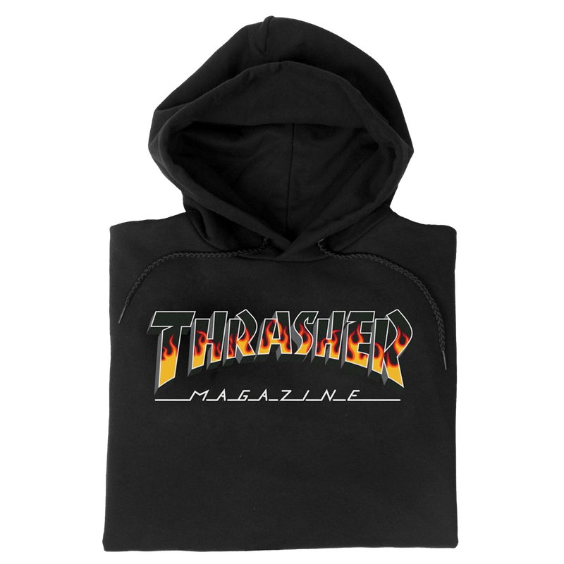 Thrasher BBQ Redux Hoodie Black voorkant close-up