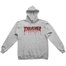 Thrasher Blood Drip Hooded Sweat Grijs voorkant