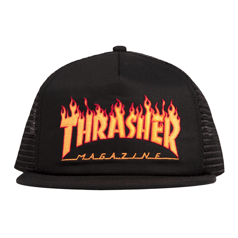 Thrasher Embroidered Flame Logo Mesh Cap voorkant