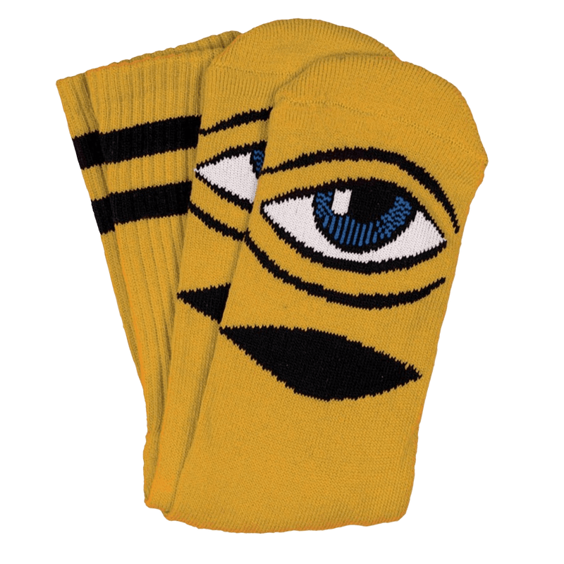 Toy Machine Sect eye sock 3 sokken mosterd