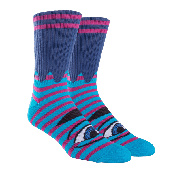 Toy Machine SECT EYE STRIPE navy paars sokken