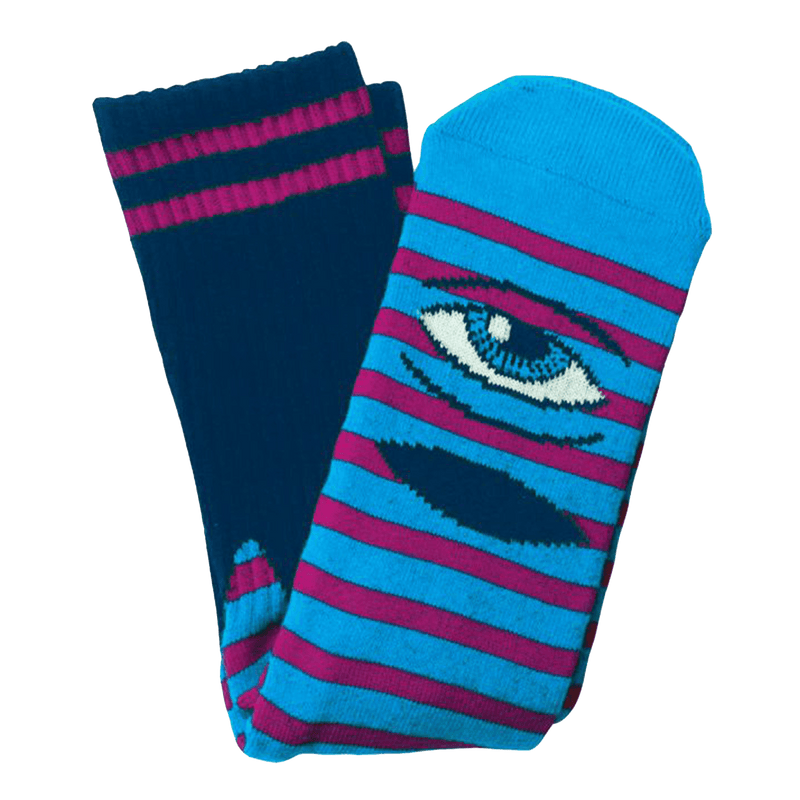 Toy Machine SECT EYE STRIPE navy paars sokken