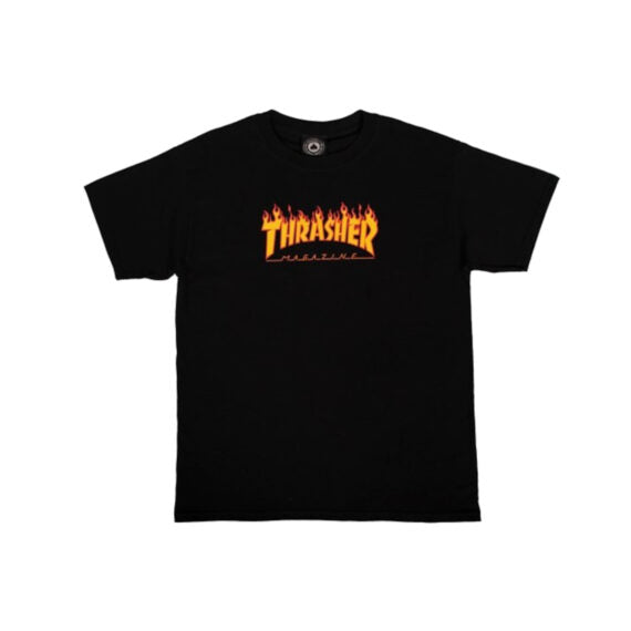 Youth Flame T-Shirt Black Thrasher