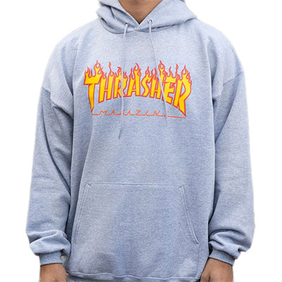 Flame Hooded Sweat Grey